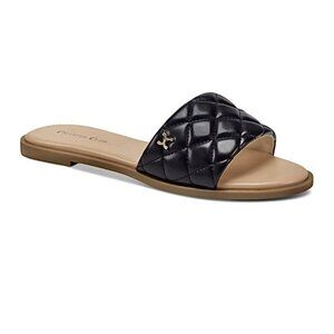 Charter Club SAFFIEE Women's Flats Quilted Slide Sandals Black Size 11